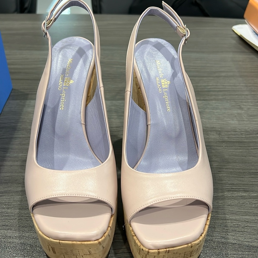Michele Lopriore Milano cork and Leather Heels